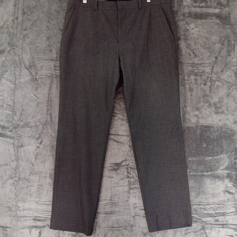 J Ferrar Pants Mens 38x32 Gray Slim Dress‎ Slacks Stretch Flat Front Formal